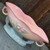 Vintage Hull Art Pottery Wildflower 70-12 Console Bowl Boat Planter Pink Blue