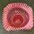 Fenton Cranberry Opalescent Lattice Art Glass Ruffled Crimped Bowl Bride Dish 8"