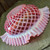Fenton Cranberry Opalescent Lattice Art Glass Ruffled Crimped Bowl Bride Dish 8"