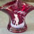 Vintage Westmoreland Ruby Red Glass Basket Signed Mary Gregory Boy Fishing 1983