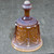 Vintage Fenton Amber Opalescent Glass Sable Arch Pattern Dinner Bell Caramel
