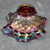 Antique Fenton Open Edge Basketweave Carnival Glass Ruffled Bowl 2 Row Lattice