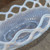 Vintage Fenton Blue Opalescent Open Edge Lattice Bowl Quilted Centerpiece