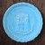 Fenton Blue Satin Glass Christmas 1972 Plate Two Horned Church Marietta Ohio