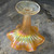 Antique Marigold Carnival Glass Ribbed Jack In The Pulpit Ruffled Trumpet Vase