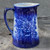 Antique English Staffordshire Flow Blue Pitcher Empress Floral Cobalt Jug