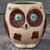 Vintage 70s Boho Owl Macrame Hanging Planter Art Pottery Stoneware Turquoise Pot
