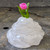 Vintage White Slag Glass Swirl Single Stem Bud Vase Paperweight Novelty EOD