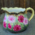 Antique Nippon Hand Painted Porcelain Pitcher Cabbage Roses Gold Moriage Trim