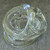 Handblown Clear Art Glass Knot Sculpture Paperweight Spherical Pretzel MCM Decor