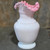 Vintage Cased Glass Vase Pink White Hand Blown Ruffled Rim Snapped Pontil Base