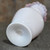 Vintage Cased Glass Vase Pink White Hand Blown Ruffled Rim Snapped Pontil Base