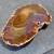 Vintage Brazilian Banded Agate Trinket Tray Dish Carved Stone Desk Catchall
