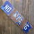 Antique Cobalt Blue Porcelain Enamel Sign No Smoking Industrial Salvage Relic