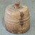 Antique Primitive Turned Wood Butter Mold Stamp Hand Carved Thistle Treen Press