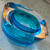 Vintage MCM Sommerso Art Glass Ashtray Bowl Blue Turquoise Murano Style Decor