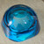Vintage MCM Sommerso Art Glass Ashtray Bowl Blue Turquoise Murano Style Decor