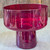 Vintage Mid Century Modern Ruby Red Art Glass Pedestal Bowl Compote Vase MCM