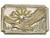 Vintage Soaring Eagle Over Sunrise Valley Silver Tone Belt Buckle w/ Jewel