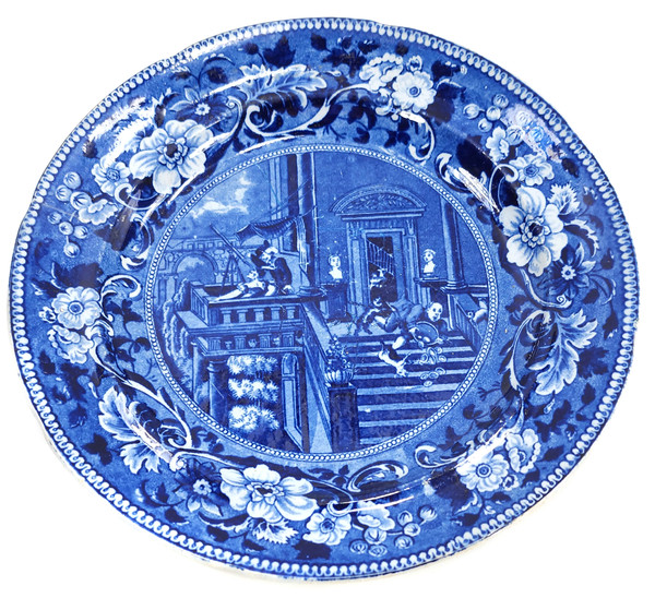 Antique Clews Staffordshire Bone China Doctor Syntax Star Gazing Comical Plate