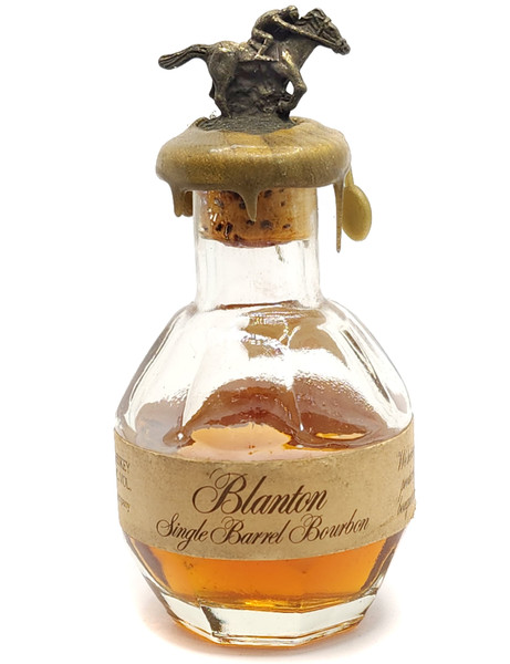 Vintage Still Sealed Blanton's Single Barrel Bourbon Whiskey Mini Bottle Horse Finial Whisky