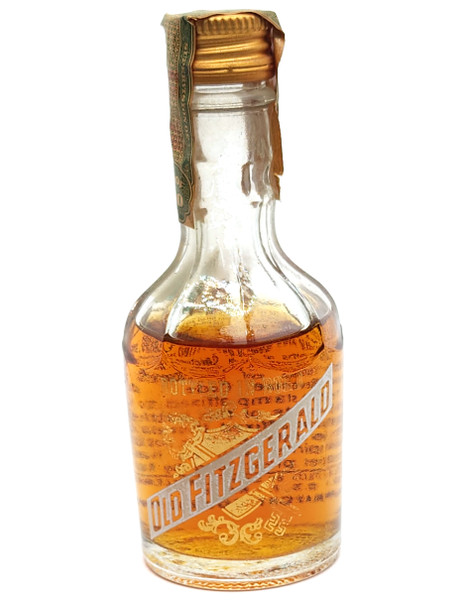 1966 Vintage Old Fitzgerald Bourbon Whiskey Sealed Mini Bottle Wisconsin Tax Stamp Whisky