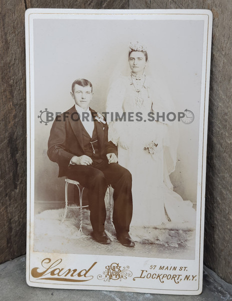 Antique Cabinet Card Photograph Identified Subjects Ernst Webber Lockport NY