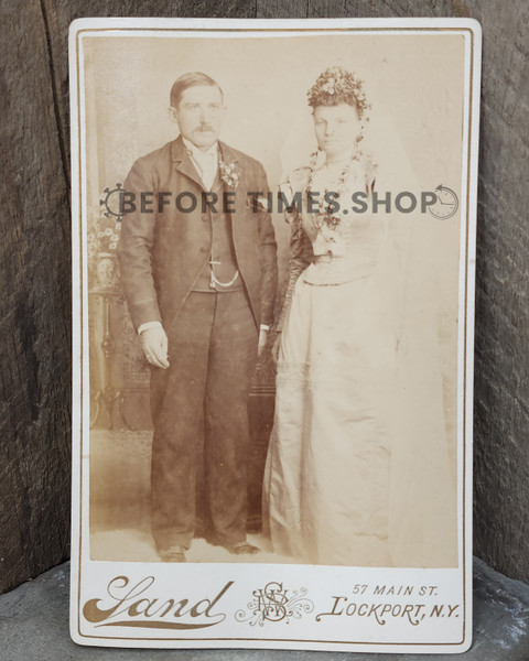 Antique Cabinet Card Photograph Identified Subjects Chas. Drier Wife Lockport NY