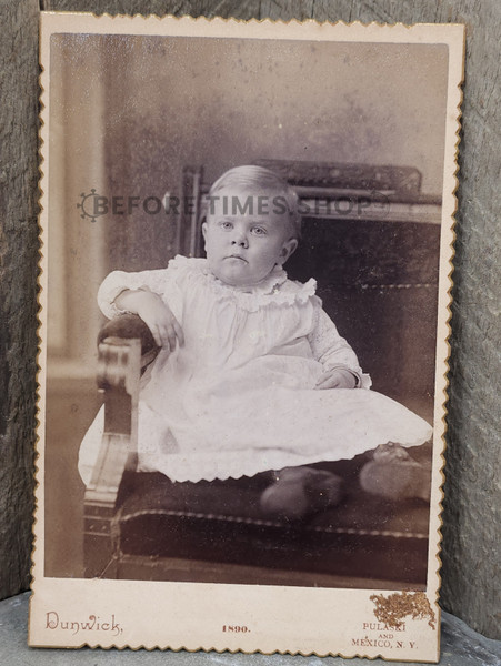 Antique Cabinet Card Photograph Identified Subject Vincent E. Gorman Mexico NY
