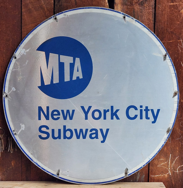 Authentic Vintage Obsolete MTA New York City Subway Sign Aluminum NYC Transit