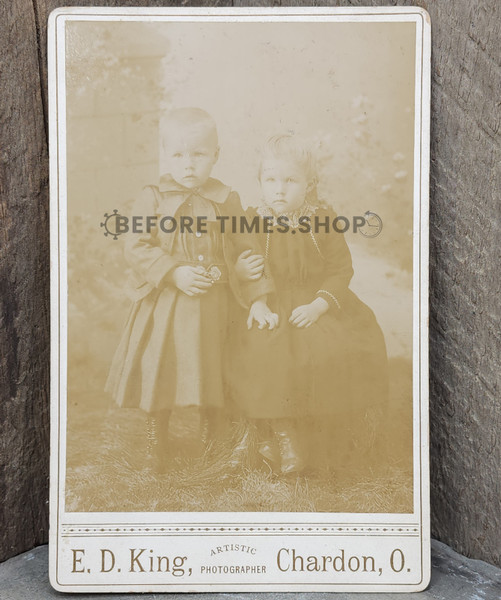 Antique Cabinet Card Photo Identified Frank Osmond & Jessie Schaefer Chardon OH