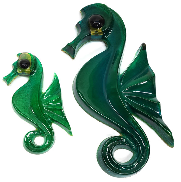 Pair of Cool Retro Mid-Century 1960's Era Lucite Seahorse Wall Decorations Art