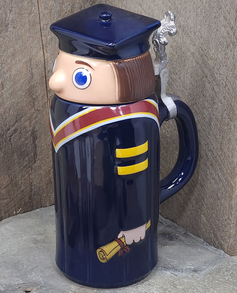 Vintage Utica Club Beer Advertising Graduate Stein Mug w Diploma Schultz Dooley