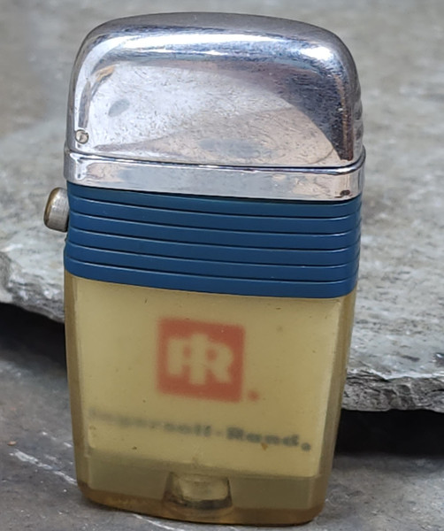 Vintage Mid-Century Scripto Vu-Lighter Ingersoll-Rand Advertising Logo Inside