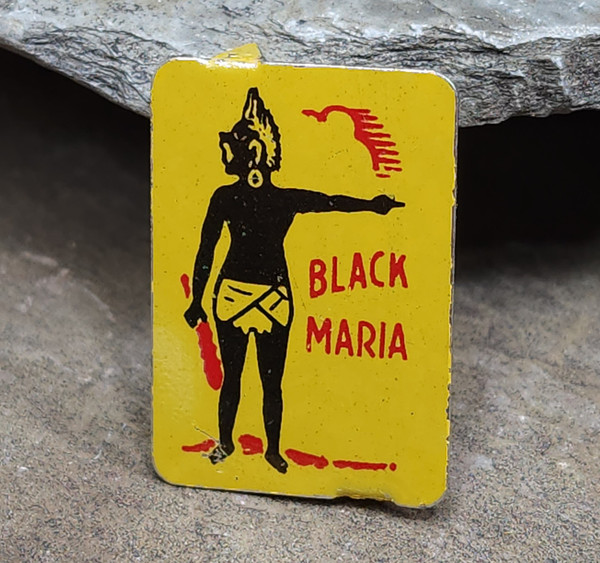 Antique Black Maria Tin Litho Advertising Tobacco Tag Label Nice Bright Colors