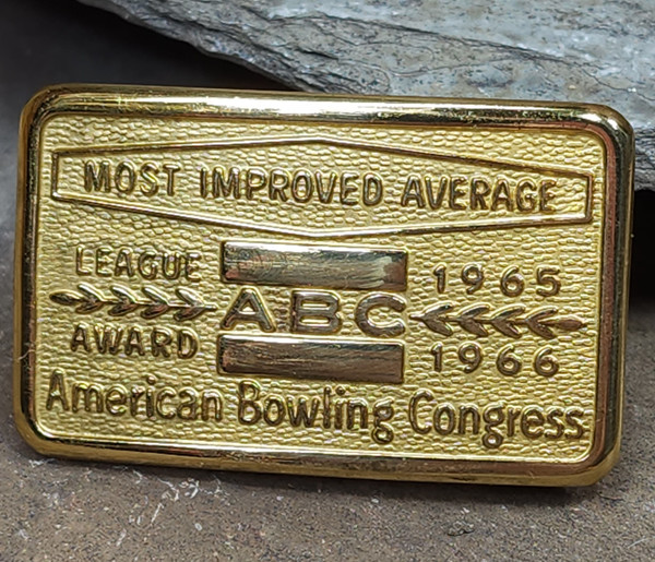 1966 American Bowling Congress Most Improved Average Award Belt Buckle ABC