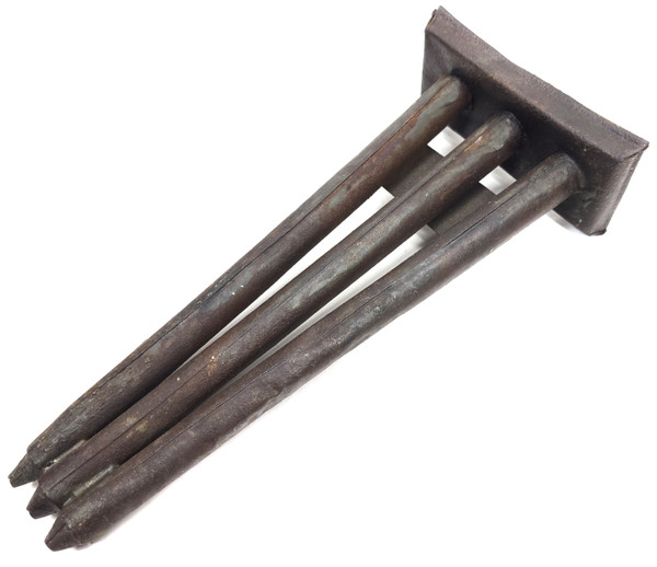 Shabby Antique Primitive Three Hole Tin Wax Candle Mold Mould Tool