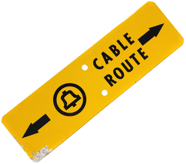 Vintage Aluminum Bell System Cable Route Telephone Company Sign Phone Plaque