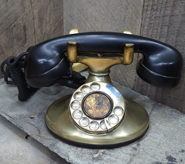 Antique Western Electric D1 Rotary Dial Telephone Brass Finish Phone Original