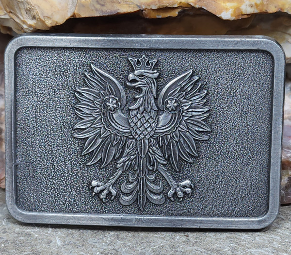 Embossed Eagle with Crown Vintage Military Style Unused Belt Buckle
