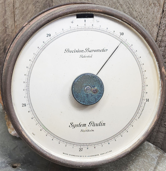 Antique C.E. Johansson System Paulin Precision Barometer Wall Mount Brass Cased