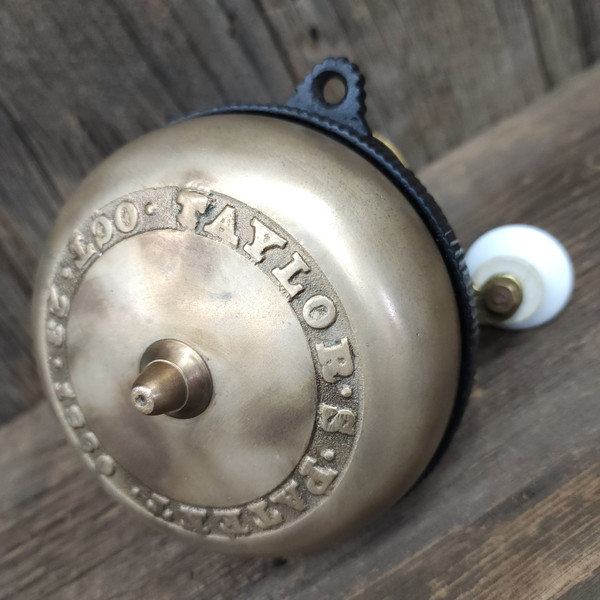 Antique Victorian Brass Door Bell Taylor's Patent Oct. 23 1860 Restored Doorbell