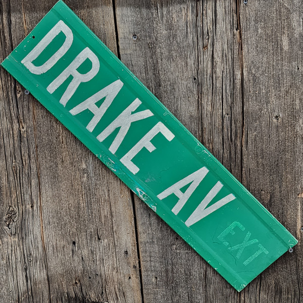 Drake Avenue Vintage Retired Obsolete Aluminum Street Marker Road Sign Ave.