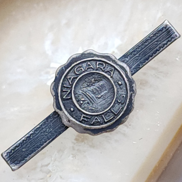 Antique Sterling Silver Niagara Falls Brooch Souvenir Bar Pin Estate Jewelry