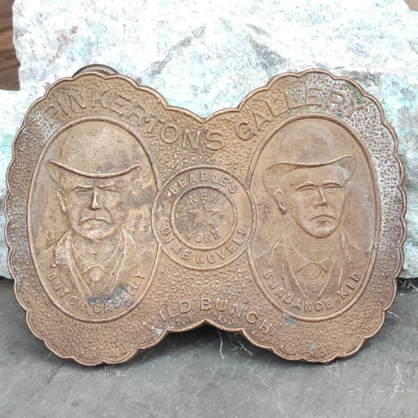 Vintage Pinkerton's Gallery Wild Bunch Butch Cassidy Sundance Kid Belt Buckle