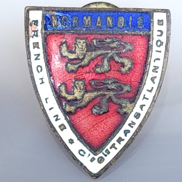 Antique SS Normandie French Line CGT Transatlantique Steamship Oceanliner Pin