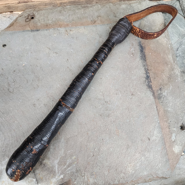 Well Used Antique Weighted Leather Police Sap Blackjack Police Weapon