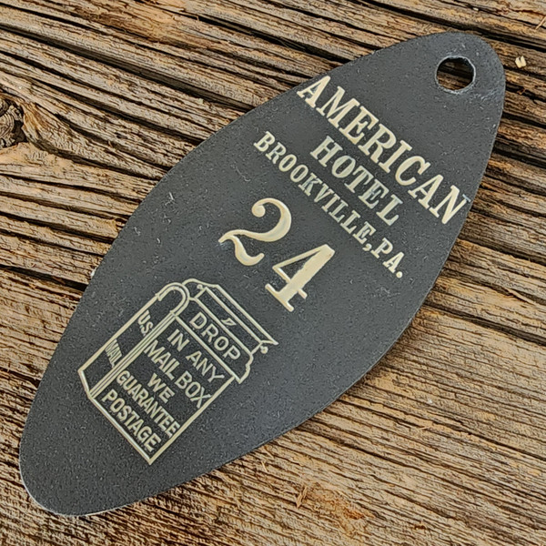 Vintage American Hotel Room #24 Hotel Room Key Fob - Brookville, PA