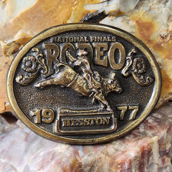 1977 Hesston National Finals Rodeo Limited Edition Vintage Belt Buckle Cowboy 1977 Hesston National Finals Rodeo Limited Edition Vintage Belt Buckle Cowboy