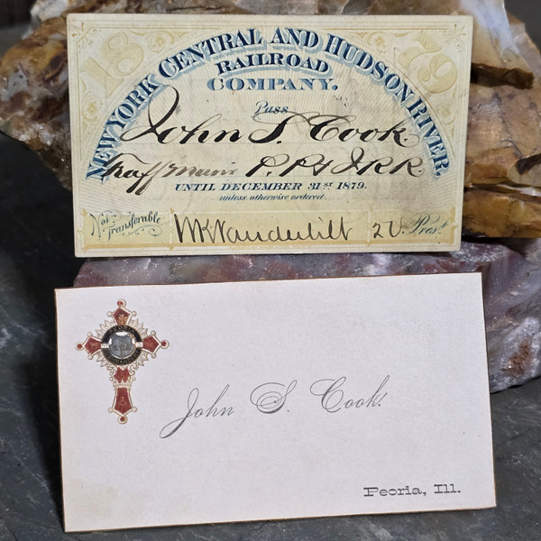 1879 New York Central and Hudson River Railroad Company Pass Train Ticket Card
